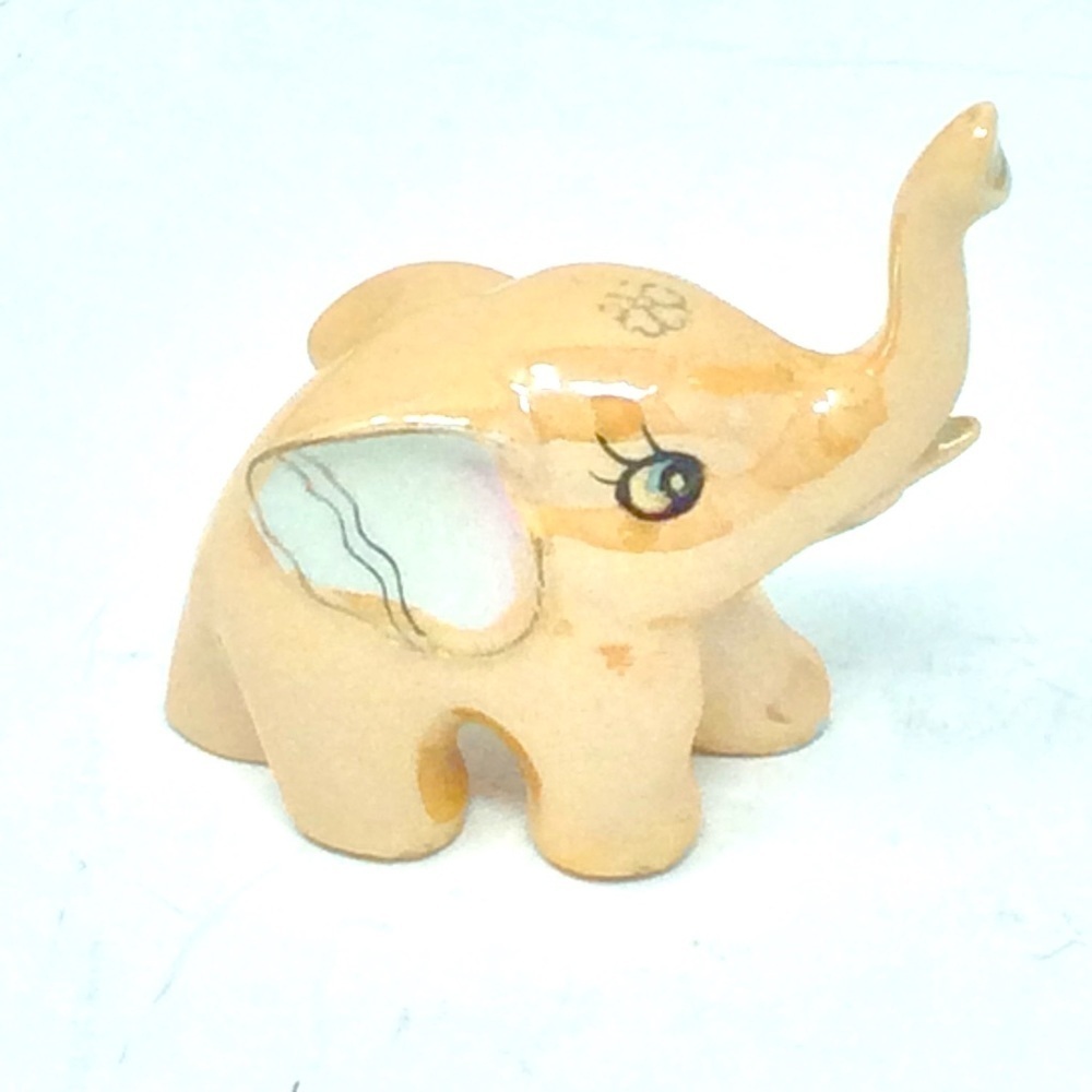 Vintage  lusterware peach elephant